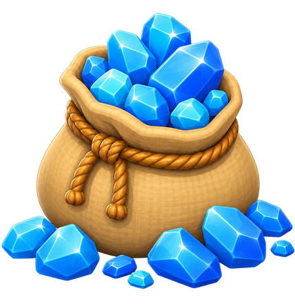 A pouch overflowing with gems
